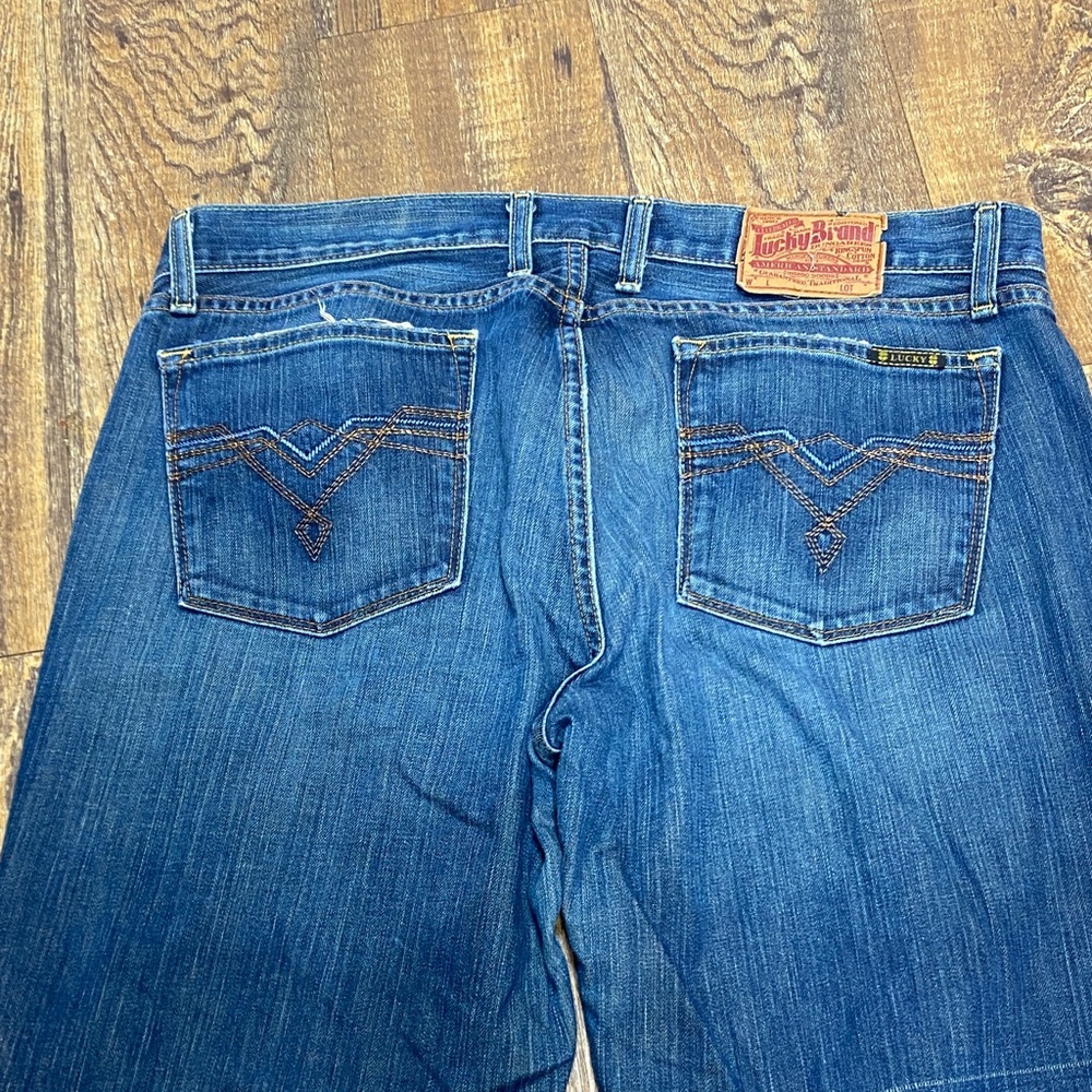 Lucky Brand size 16/33 Dungarees Straight boot Jeans stretch casual comfy - Picture 13 of 16